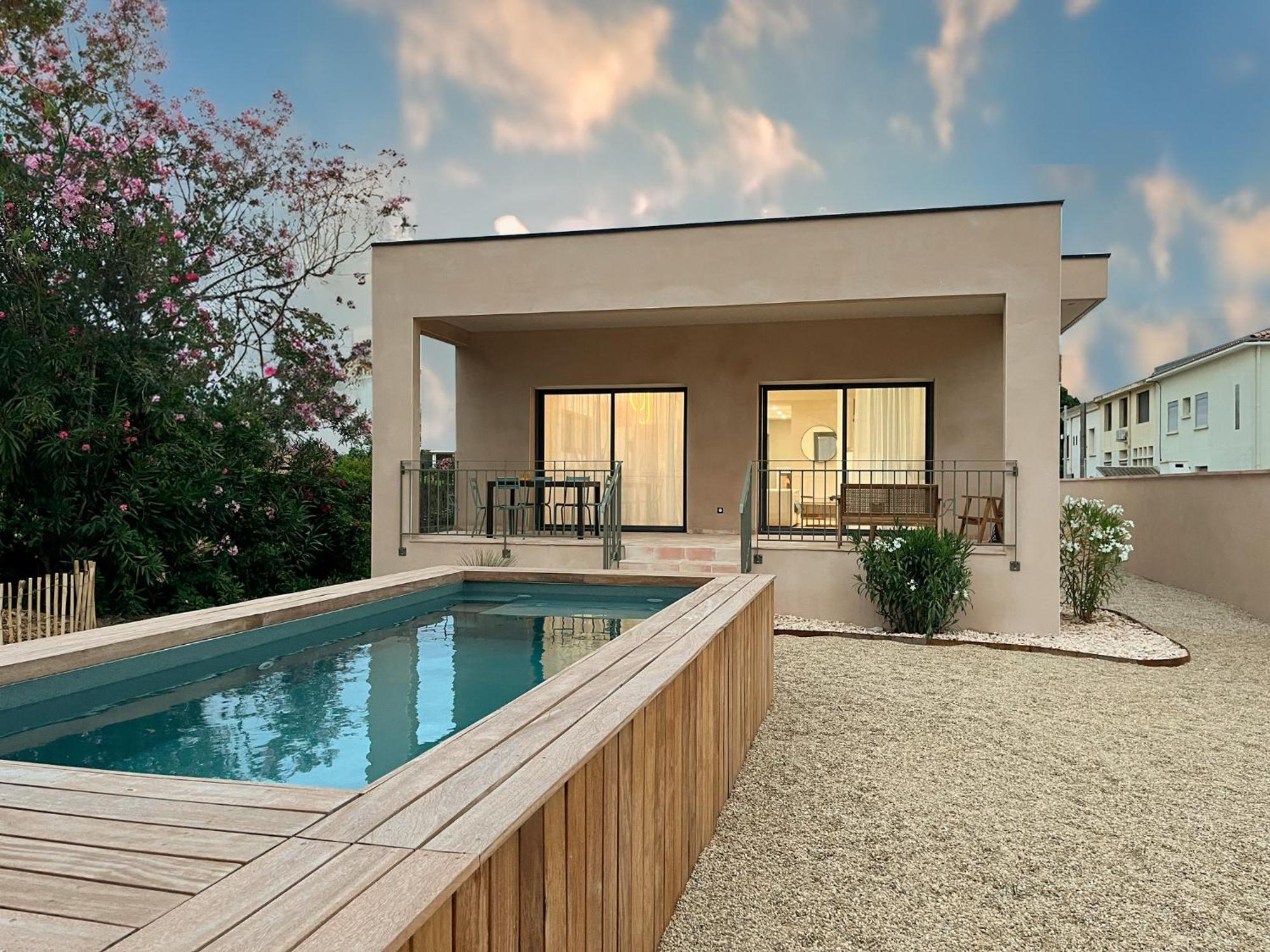 Villa Familiale Avec Piscine Hyper Centre Вальрас-Пляж Экстерьер фото